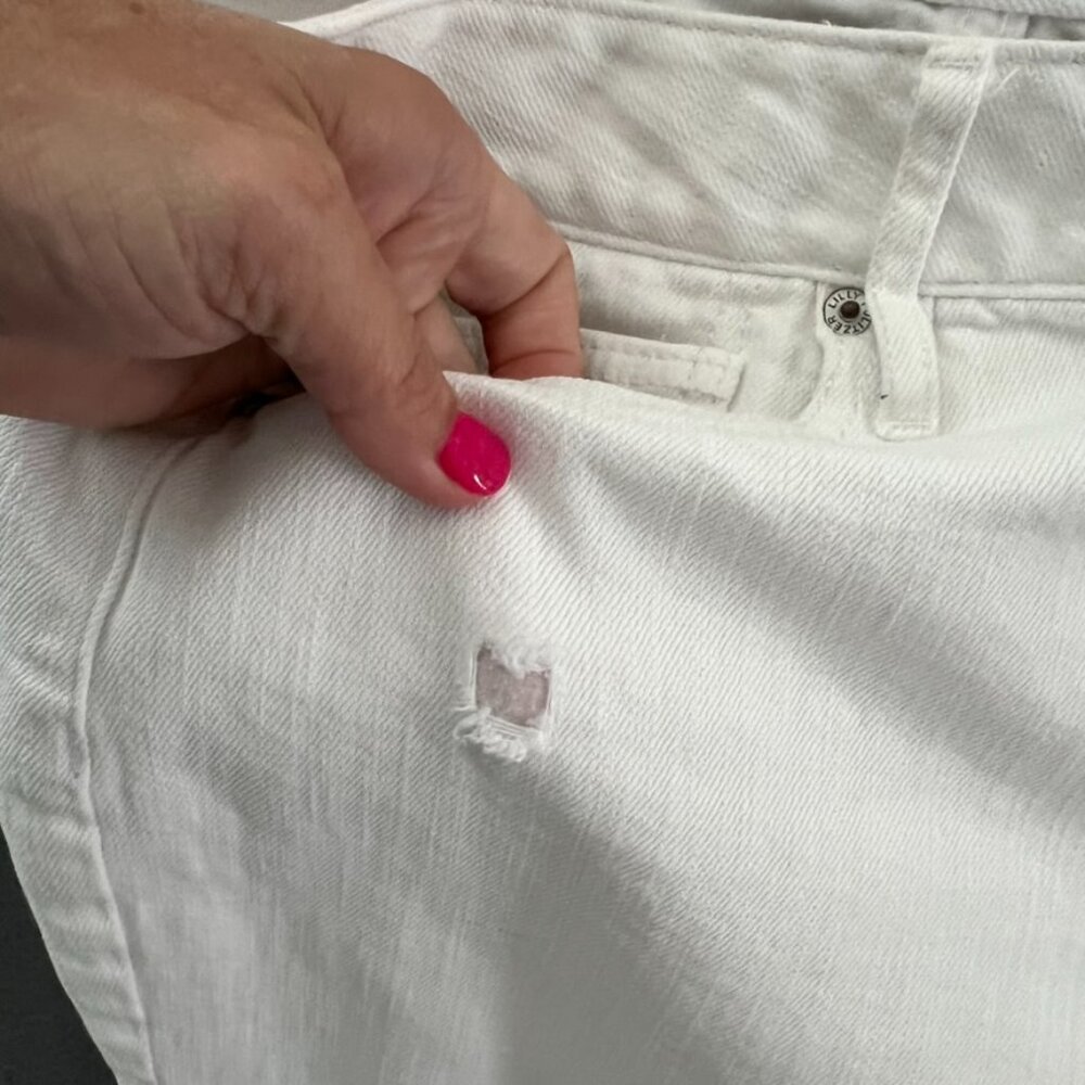 Lilly Pulitzer sz 12 White Babe Bootcut Jeans 27" inseam - Picture 8 of 14